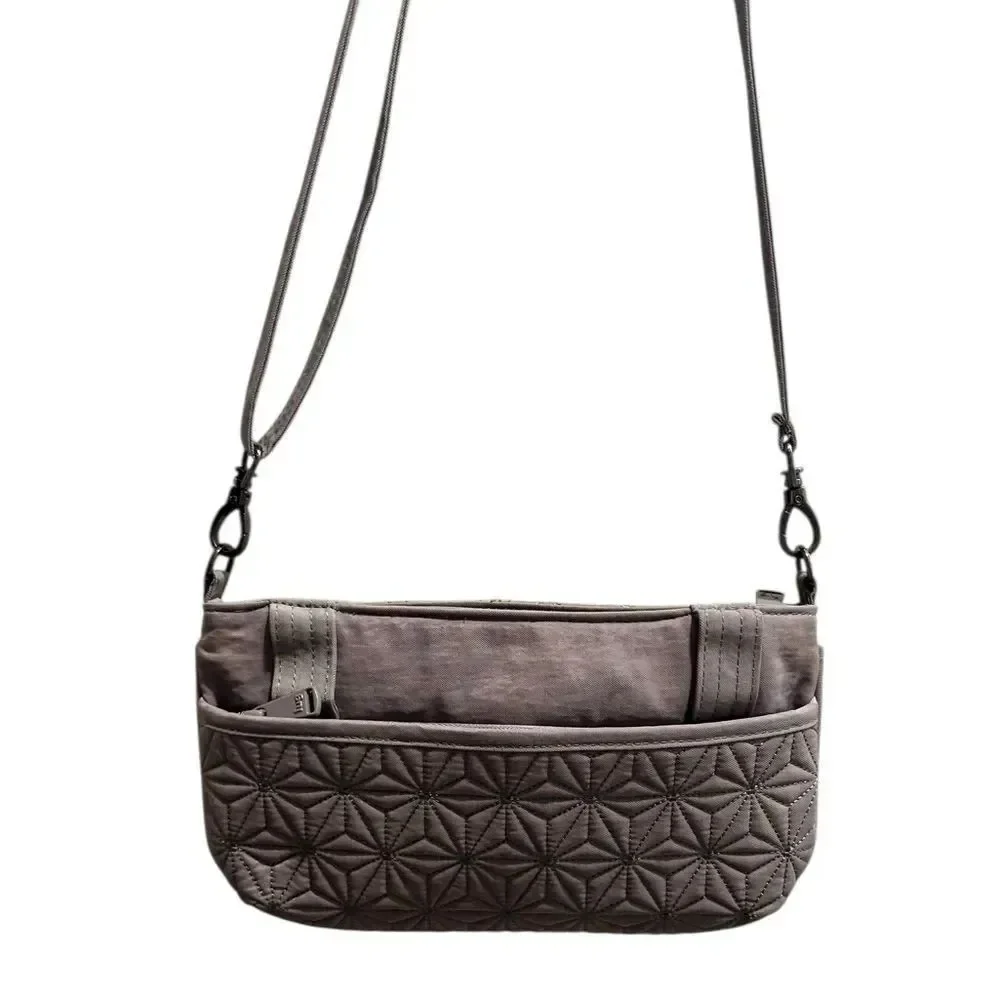 Lug Flyer Quilted Crossbody Bag in Slate Gray